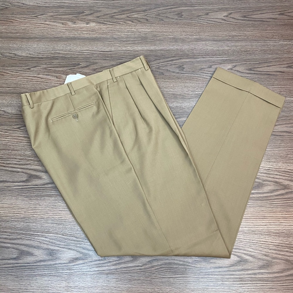 Canali Solid Tan Dress Pants 40x34